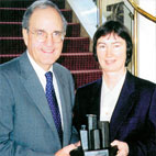Senator George Mitchell after Good Friday Agreement with Sr Mary Turley