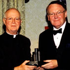Dr Gerry McKenna, President, University of Ulster, with Fr Myles Kavanagh CP, Chairman Flax Trust